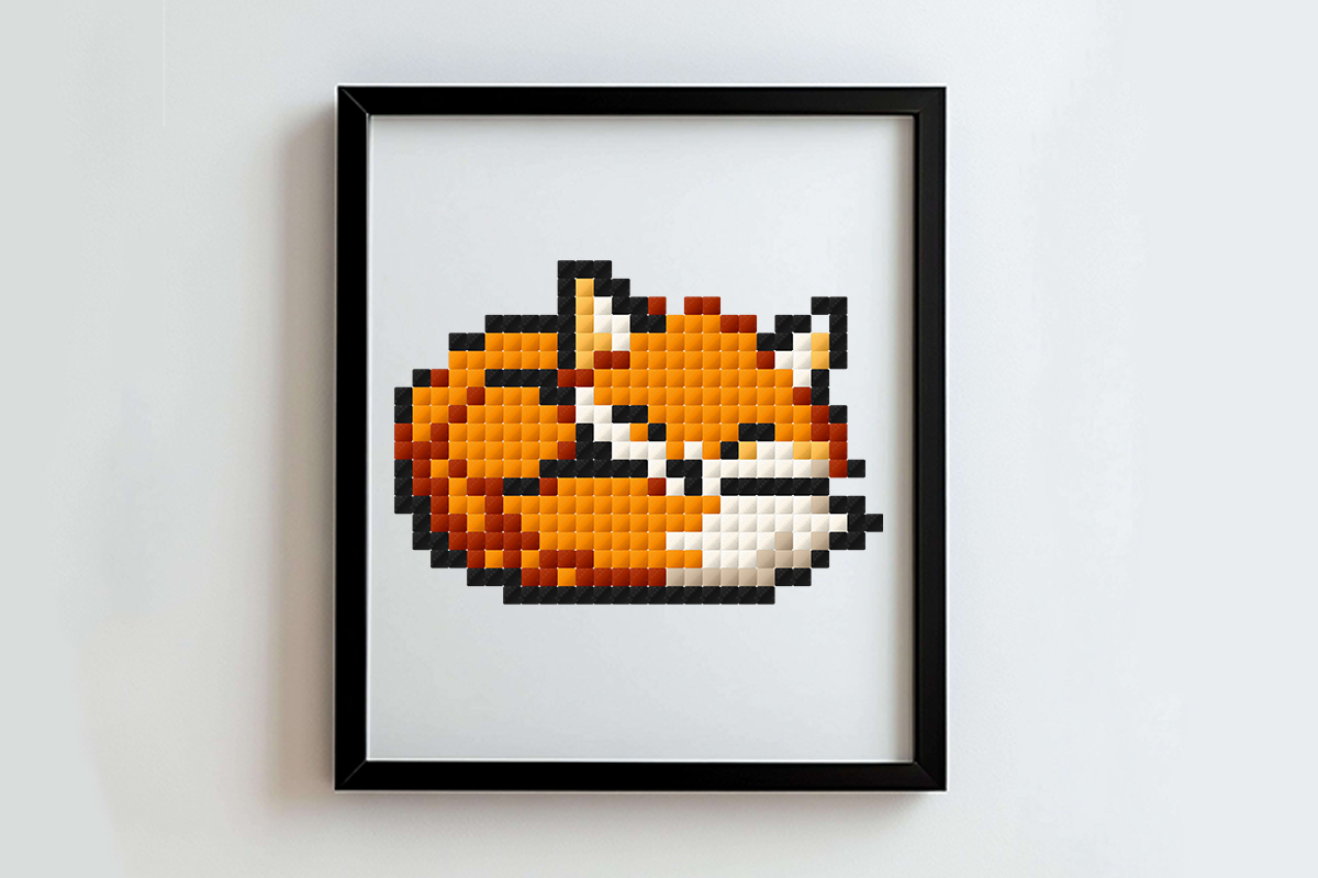 Sleeping Fox Cross Stitch Pattern