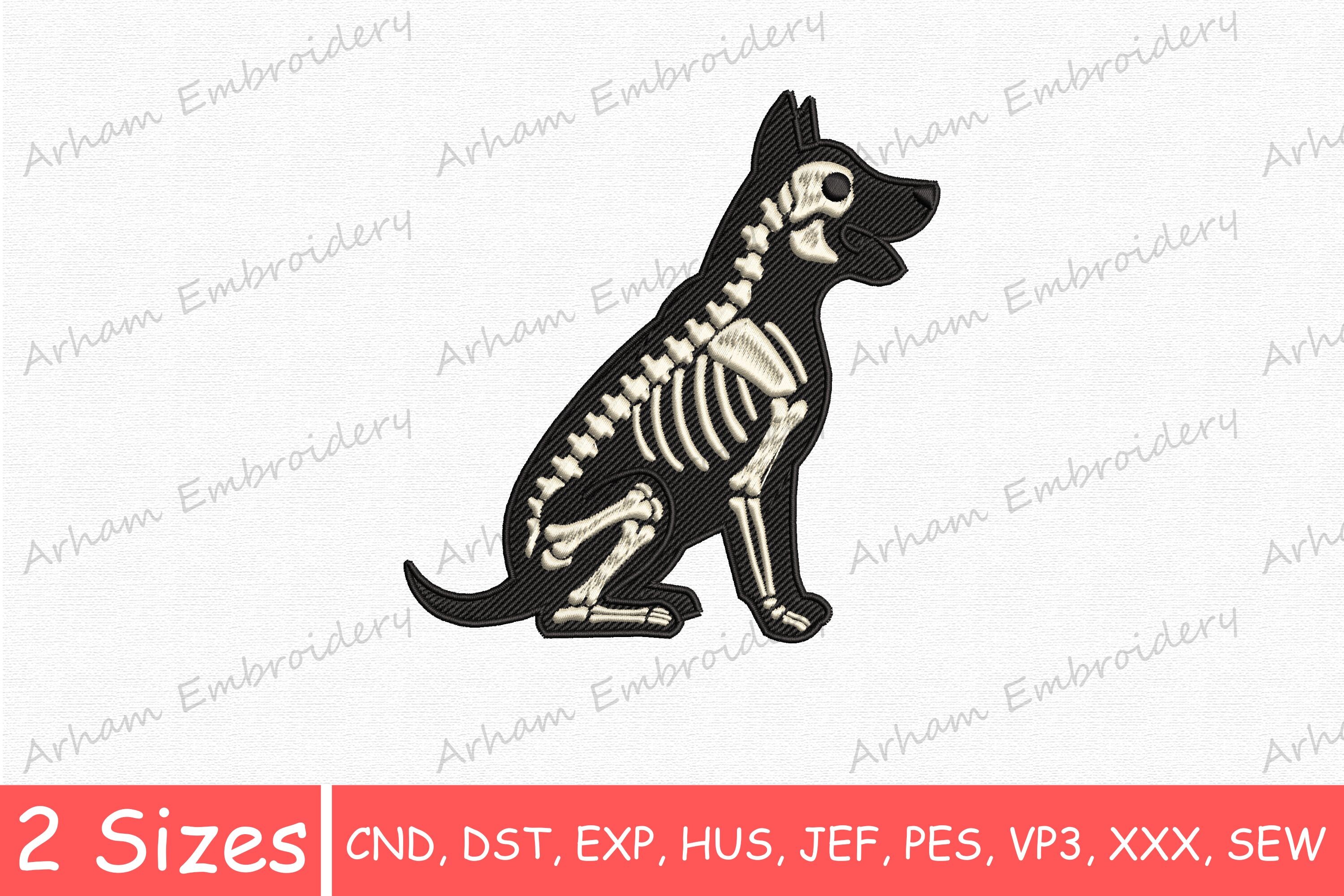 Spooky Dog Skeleton, Gothic Puppy Skull