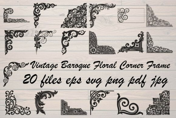 Vintage Baroque Floral Corner Frame