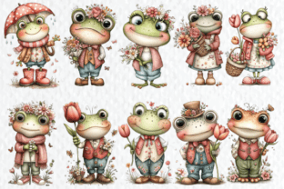 Whimsical Spring Frog Clipart Graphic by Leafra Studio · Creative Fabrica