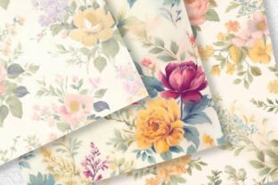 Yellow Watercolor Flowers Digital Paper Graphic by jallydesign ...
