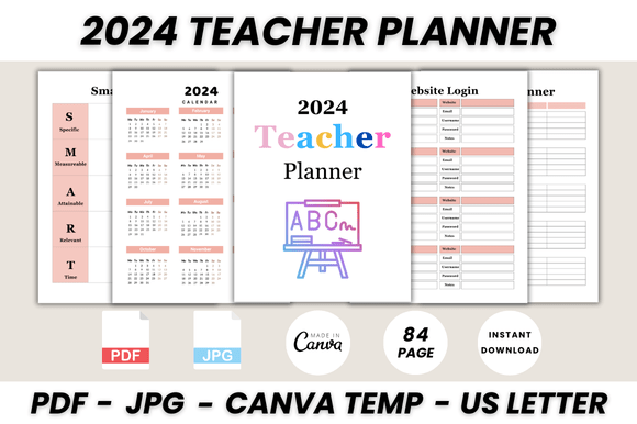 2024 Teacher Planner Canva Template