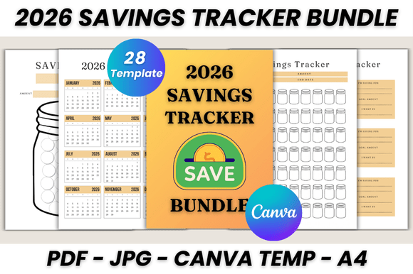 2026 Savings Tracker Bundle Canva