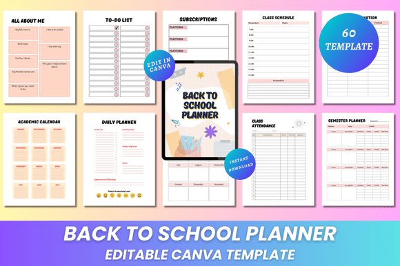 Back to School Planner Canva KDP
