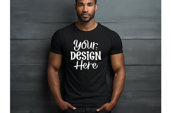 Black Bella Canvas 3001 Men Mockup