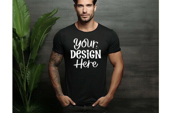 Black Bella Canvas 3001 Men Mockup