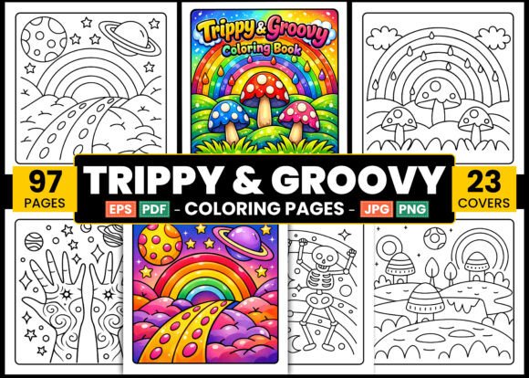 Bold Easy Trippy Groovy Coloring Pages
