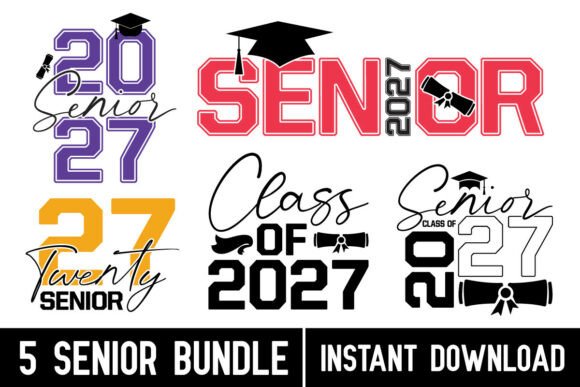 1 Class Of 2027 Svg Png Bundle Designs & Graphics