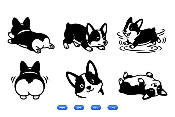 Corgi puppy SVG clipart for Cricut vinyl decal shirt HTV cutting and tumbler designs