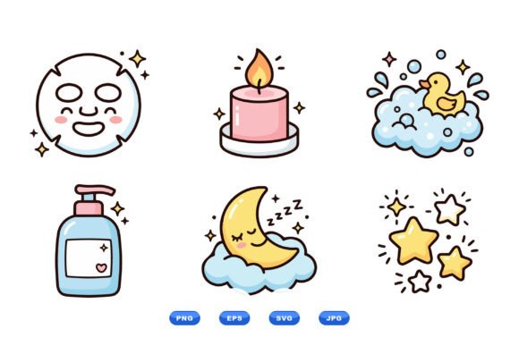 Cozy Self Care Vector Icons Graphic by DesignVectx · Creative Fabrica