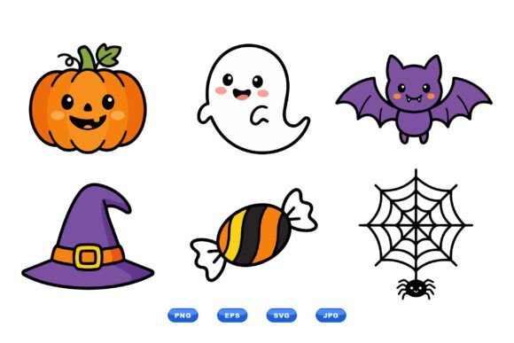 Cute Halloween Character SVG Set Grafika Ilustracje do Druku Przez DesignVectx
