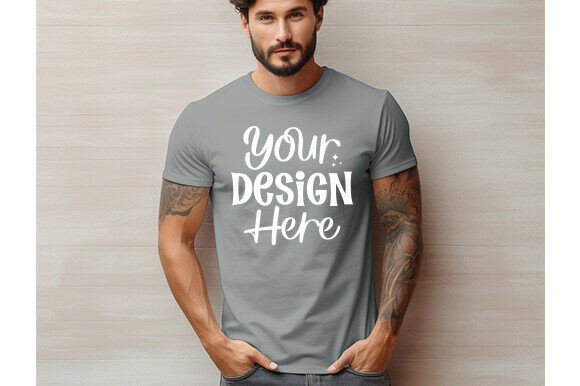 DeepHeather Bella Canvas 3001 Men Mockup