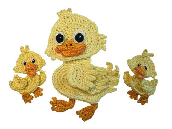 Duck Family Crochet Applique Pattern