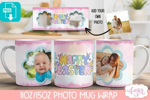 Easter Photo Mug Png Template Graphics