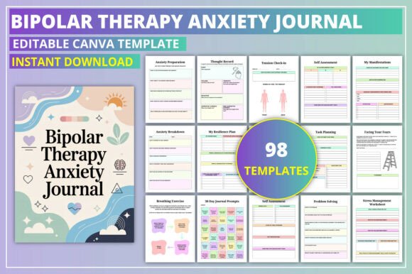 Editable Bipolar Therapy Anxiety Journal