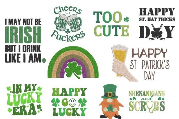 Funny St. Patrick's Day Embroidery Bundle