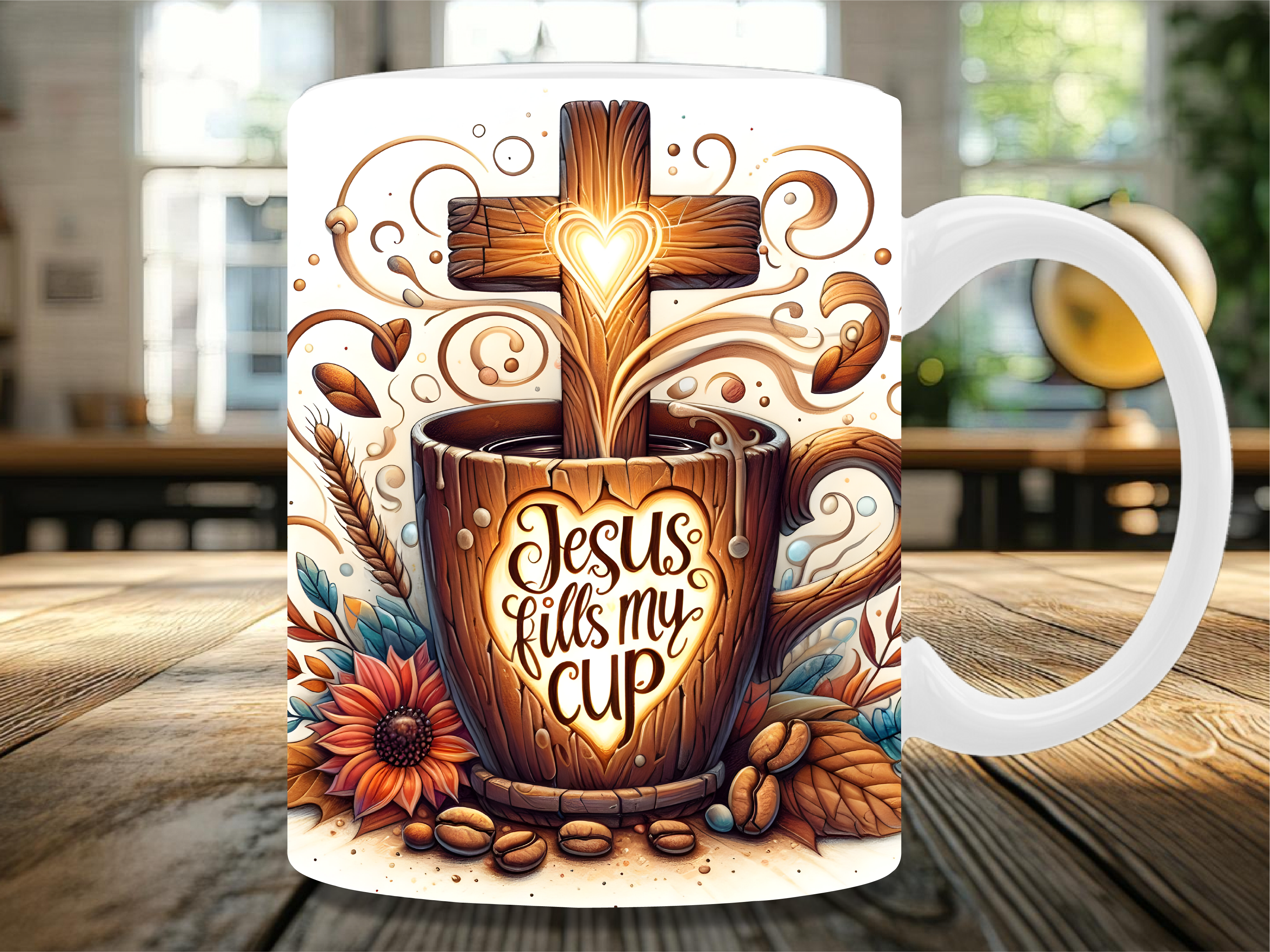 Jesus Fills My Cup Coffee Mug Wrap Graphic by MOO Digital · Creative ...