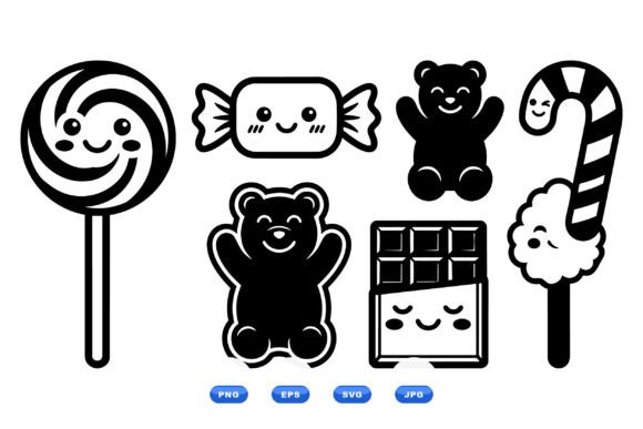 Kawaii Candy Clipart SVG Pack Graphic Illustrations By DesignVectx
