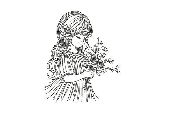 Little Girl with Flowers