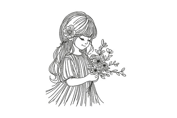 Little Girl with Flowers