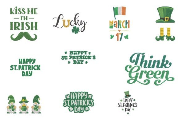 Lucky Irish St. Patrick's Day Embroidery