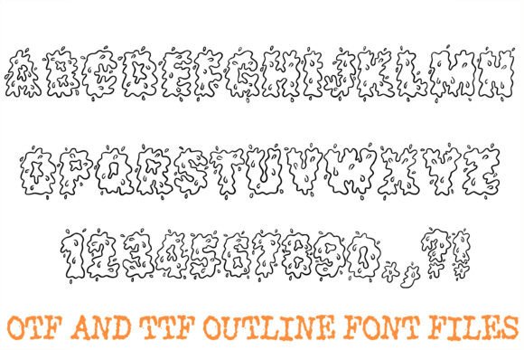 Messy Splatter Font PNG with transparent background - Preview 1