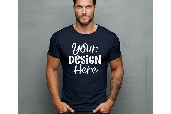 Navy Bella Canvas 3001 Men Mockup