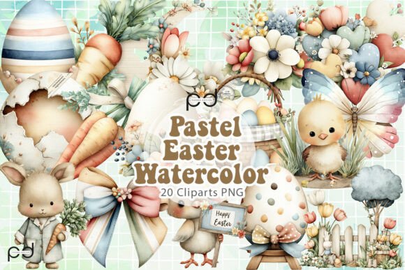 Pastel Easter Watercolor Graphics