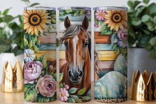 Rustic Horse Floral 20oz Tumbler Wrap Graphic by DeanBrose · Creative ...