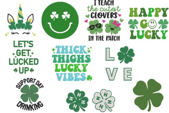 St Patrick's Day Clover Embroidery Bundle