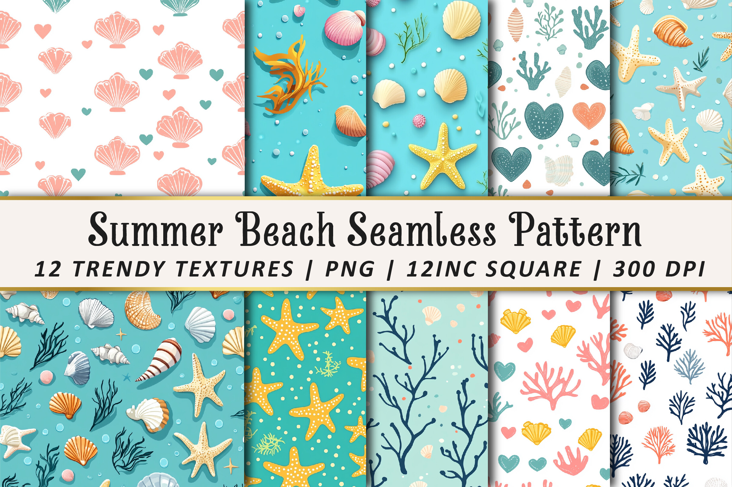 Summer Beach Seamless Pattern Graphic by RevolutionCraft · Creative Fabrica