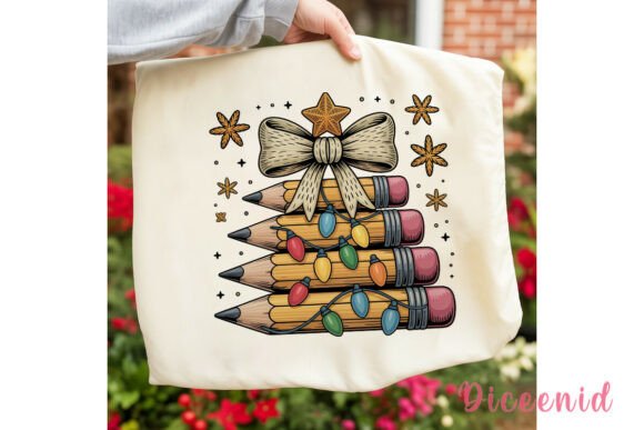 Teacher Christmas Pencil Tree PNG Graphic Illustrations By Diceenid