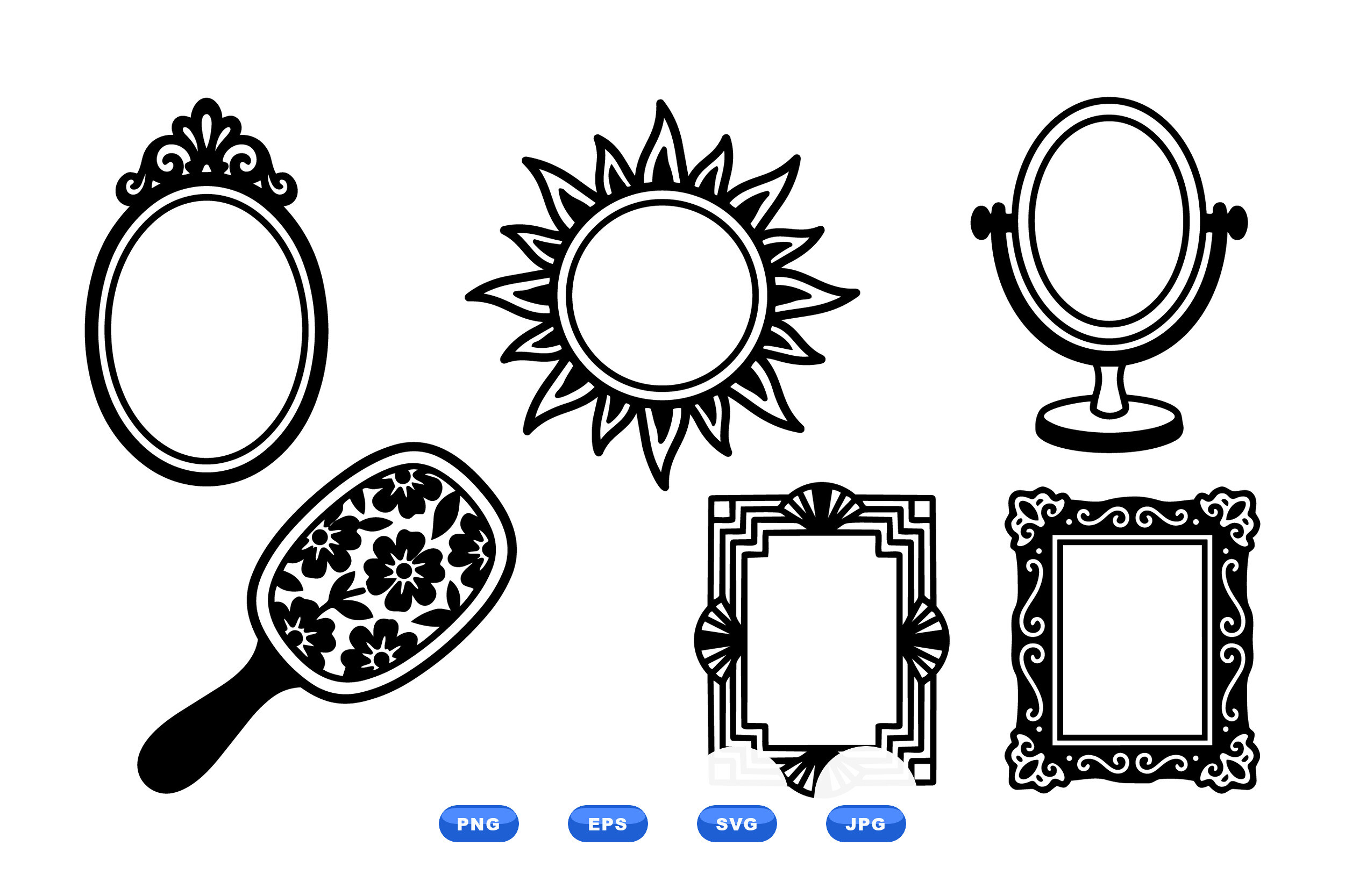 Vintage Mirror Frames Clipart