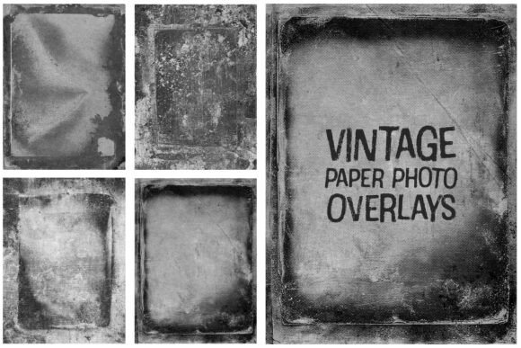 Vintage Paper Photo Overlays