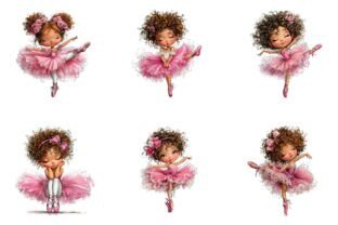 Whimsical Cute Pink Ballerina Clip Art Graphic by Print Magic ...