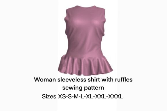 Women Shirt with Ruffles Sewing Pattern