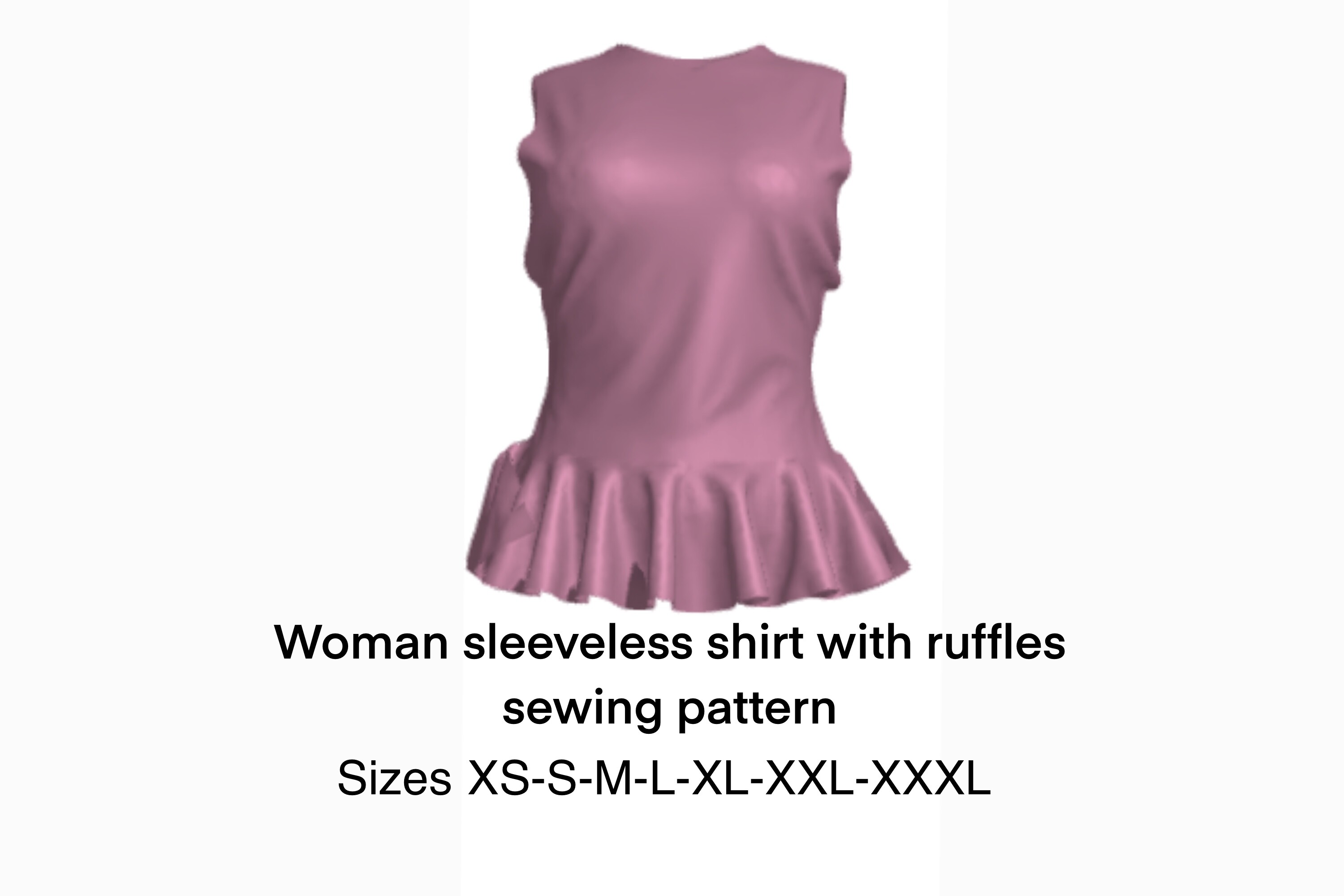 Women Shirt with Ruffles Sewing Pattern