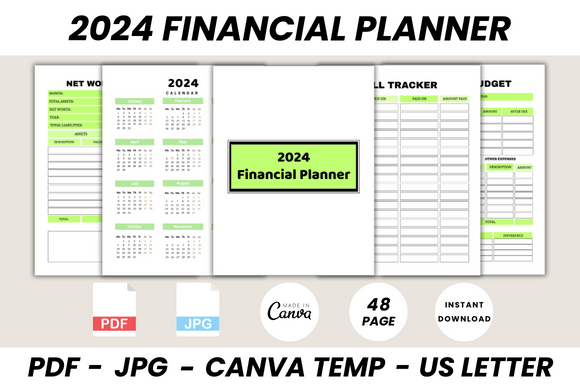 2024 Financial Planner Canva Template Graphic Canva By DIGITAL PRINT BOX