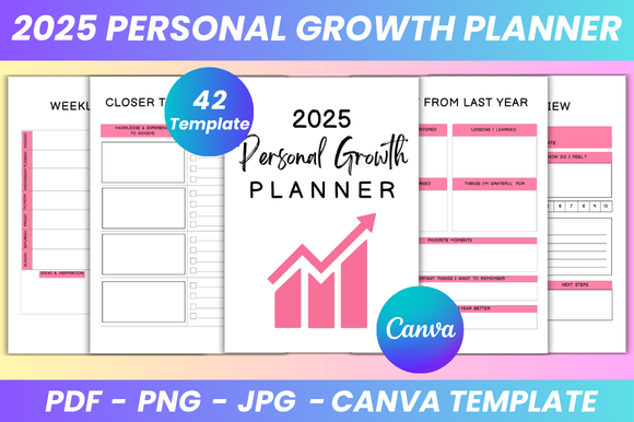 2025 Personal Growth Planner Canva Kdp