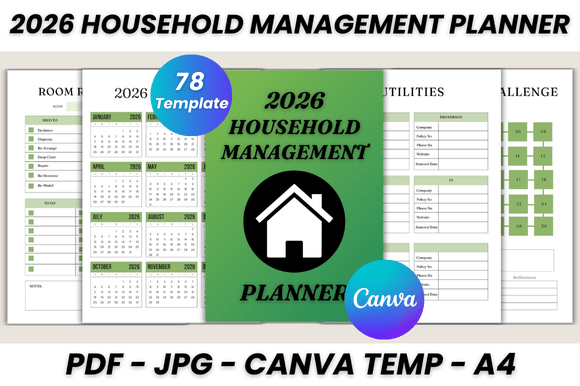 2026 Household Management Planner Canva