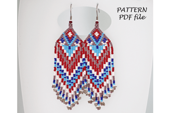 Boho Fringe Earrings Brick Bead Pattarn