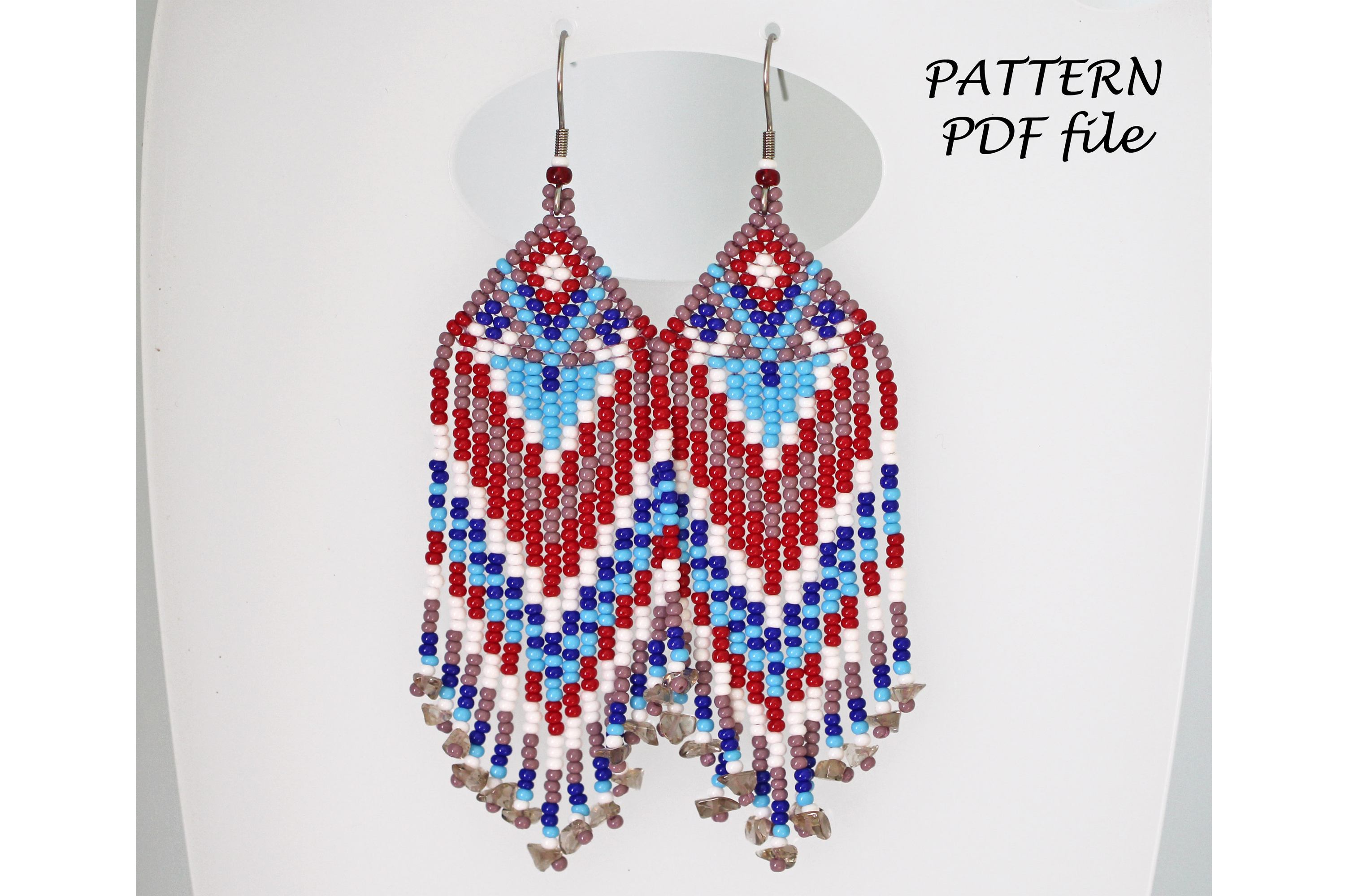 Boho Fringe Earrings Brick Bead Pattarn