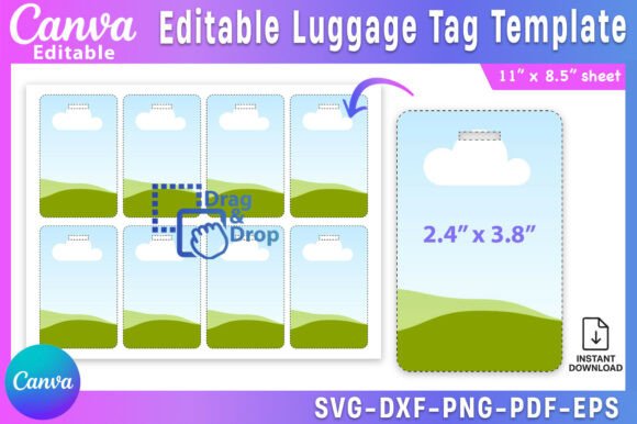 Canva Editable Luggage Tag Template