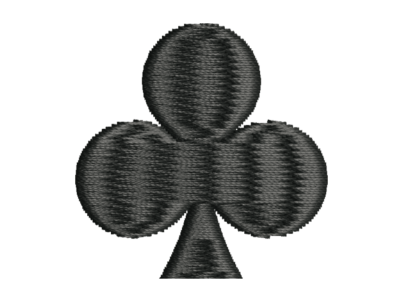 Clubs Playing Card Symbol Embroidery