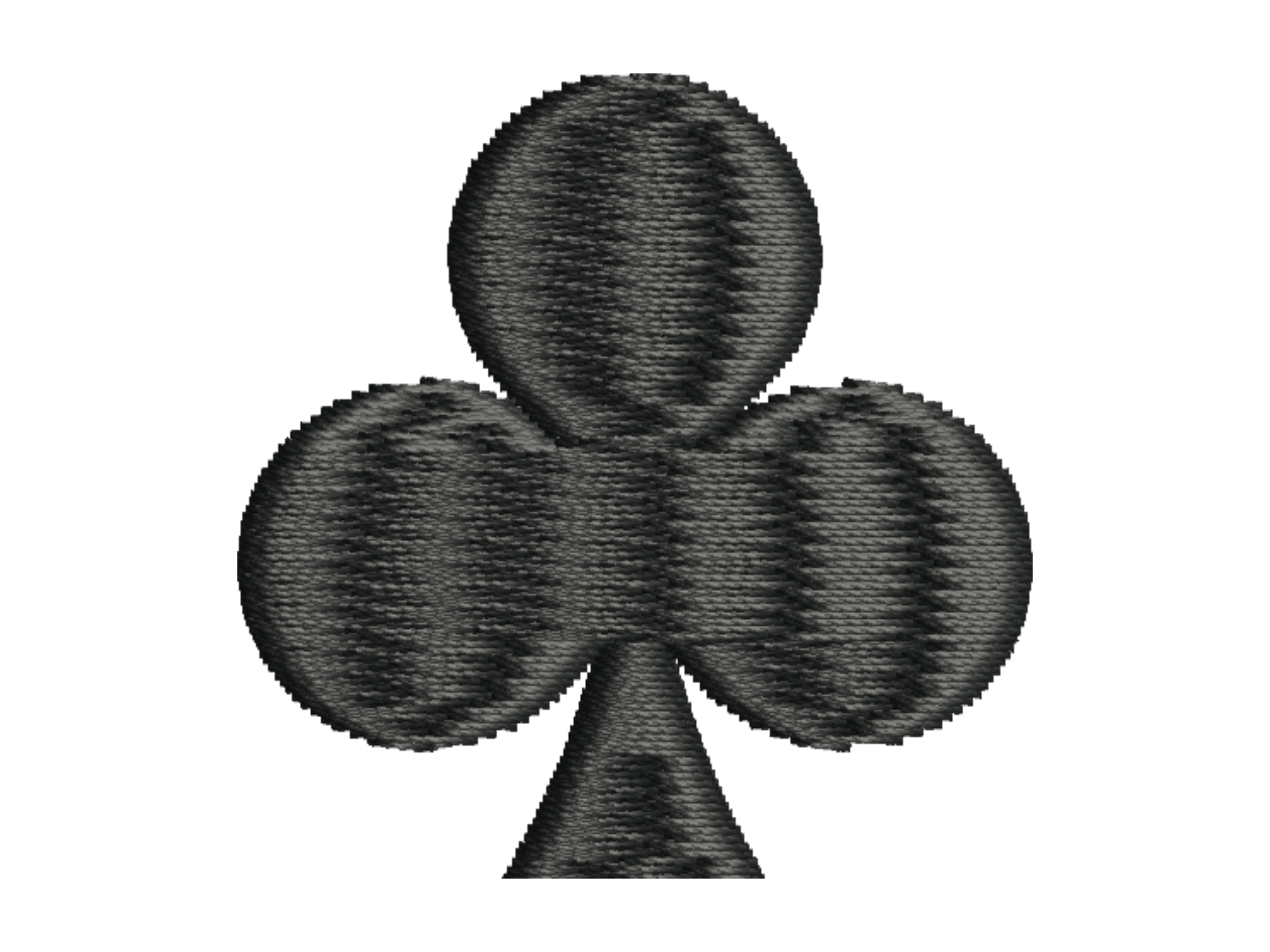 Clubs Playing Card Symbol Embroidery