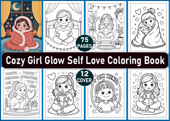 Cozy Girl Glow Self Love Coloring Book