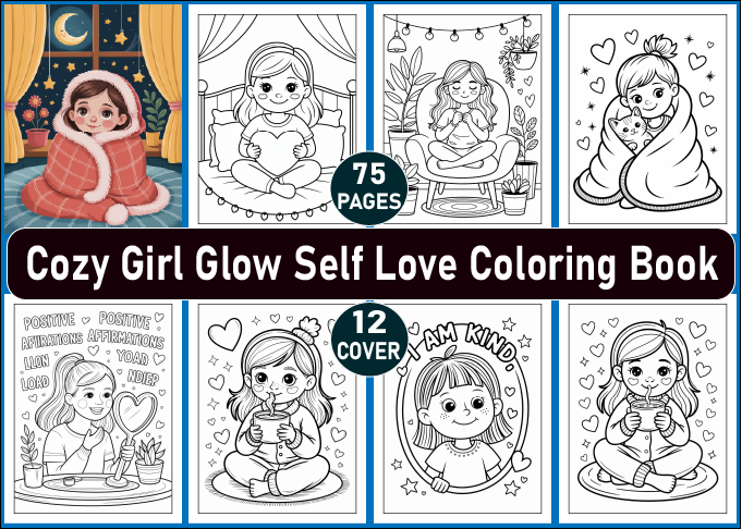 Cozy Girl Glow Self Love Coloring Book