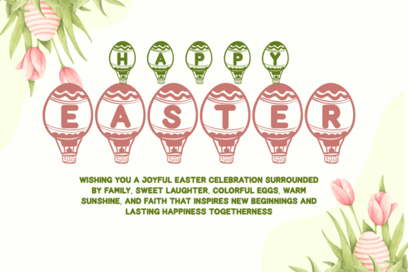 Easter Egg Balloon Font PNG with transparent background - Preview 1