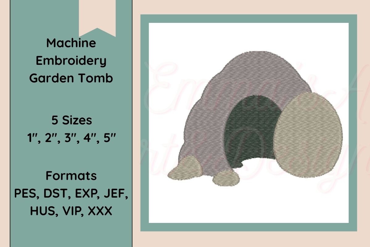 Easter Garden Tomb Machine Embroidery
