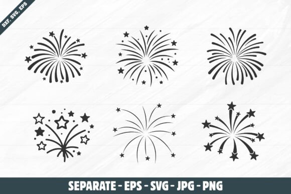 Fireworks Burst Silhouette, Firework Svg